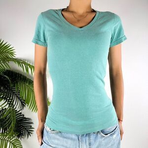 Women's Y2K Comfort Colors Blue Casual Basic Cotton Short Sleeve T-Shirt / XS